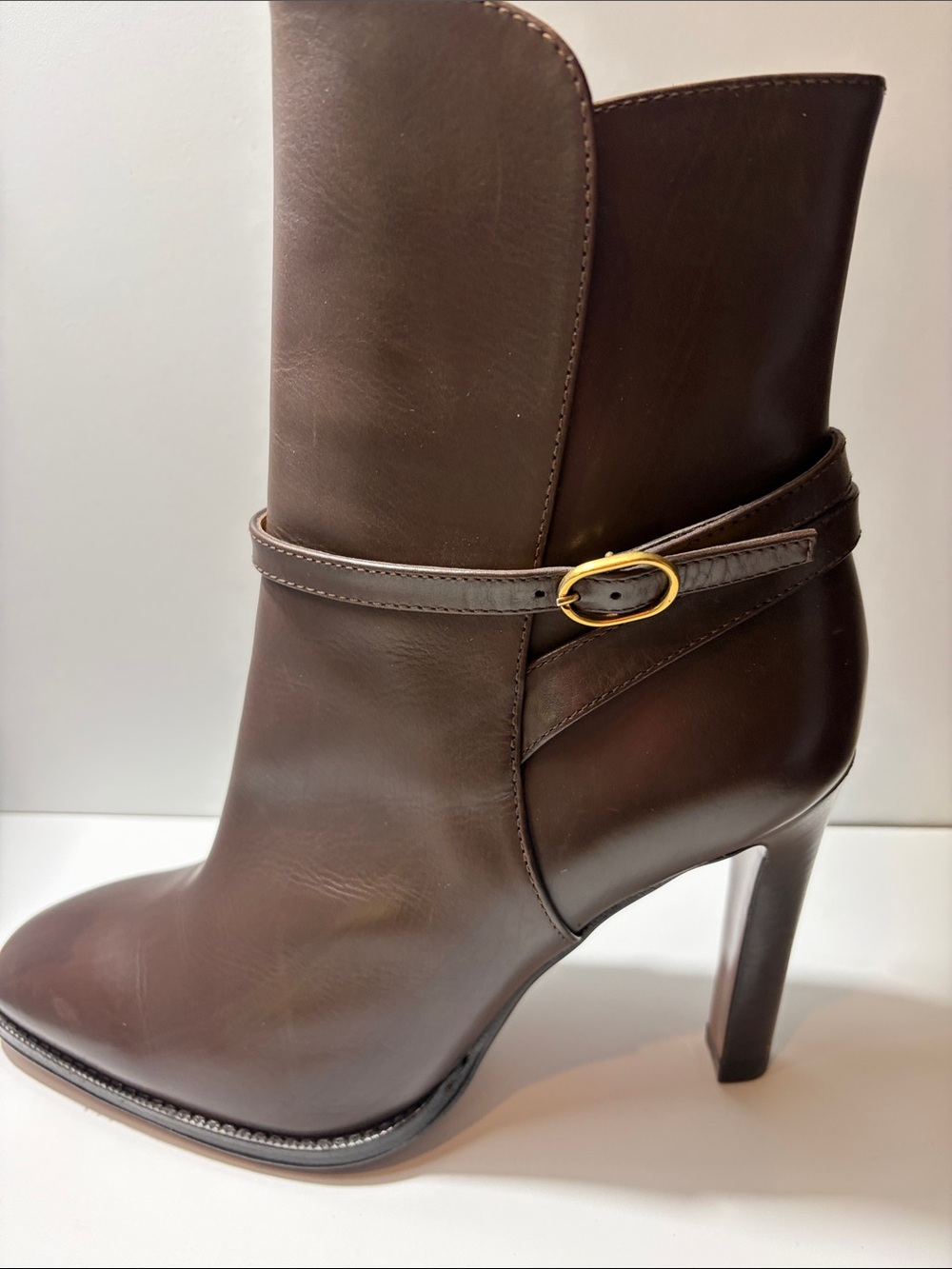 Ralph Lauren Purple Label Brown Leather Boots - size 38
